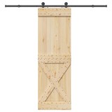 VidaXL Ușă glisantă cu set de feronerie 70x210 cm, lemn masiv de pin