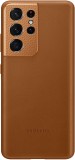 Husa de protectie Samsung pentru Galaxy S21 Ultra, Leather Cover, Maro