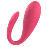 Dildo, Vibrator Tip OU Silentios cu buton pentru Vibrare si Control de la Distanta, Rezistent la Apa, Silicon, 10 Moduri de Vibratie