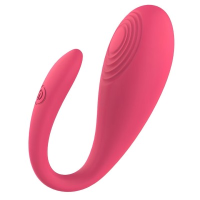 Dildo, Vibrator Tip OU Silentios cu buton pentru Vibrare si Control de la Distanta, Rezistent la Apa, Silicon, 10 Moduri de Vibratie foto