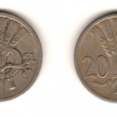 SV * Cehoslovacia LOT 2 x 1 KORUNA / COROANA 1928 - 1929 +/- VF