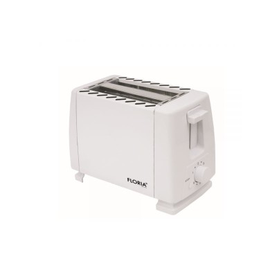 Prajitor de paine Floria, 700 W, 2 felii, 7 trepte rumenire, buton de oprire, carcasa inox, Alb foto
