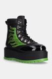 Koi Footwear bocanci femei, culoarea negru, cu platforma, izolare usoara, HELIOS