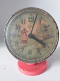 Ceas desteptator vintage Aradora 4 rubine (1982) cu moara de vant - Nefunctional