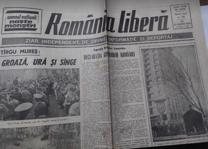 ROM&Acirc;NIA LIBERĂ - 22 martie 1990