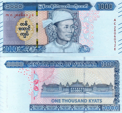 MYANMAR 1.000 kyats 2019 UNC!!! foto