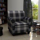 VidaXL Fotoliu cu pernă, negru, material textil