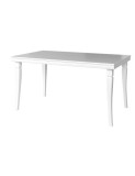 Masa living extensibila VM, Pal melaminat, 8 persoane, 160-203x90x82 cm, Alb Antichizat