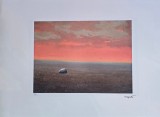 Rene Magritte - Red sky (litografie originala)