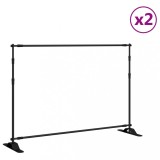 Cumpara ieftin Suporturi pentru fundal, 2 buc., negru, 305x243 cm, otel