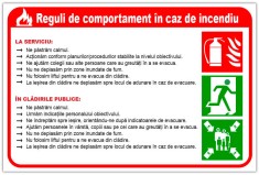 Panou pentru reguli de comportare in caz de incendiu foto