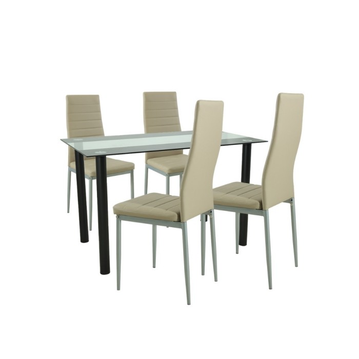 Set de masă Mezza 4+1 bej-gri