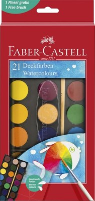 Acuarele 21 culori 30mm + pensula 2023 Faber-Castell foto