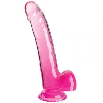 KING COCK - CLEAR DILDO WITH TESTICLES 20.3 CM PINK foto