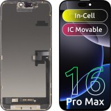 Cumpara ieftin Display cu Touchscreen JK pentru Apple iPhone 16 Pro Max, cu Rama, Versiune LCD In-Cell IC Movable, Negru