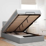 vidaXL Pat otoman cu saltea țesătură gri deschis 120x190 cm 3311608