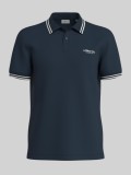 S.Oliver Tricou polo barbati cu logo si detalii contraste, Bleumarin inchis, S, 2XL, 3XL, L, M, XL, Bumbac
