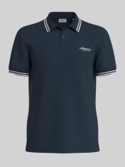 s.Oliver Tricou polo barbati cu logo si detalii contraste, Bleumarin inchis, S foto