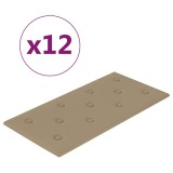Cumpara ieftin Panouri de perete 12 buc. cappuccino 60x30 cm piele eco 2,16 m&sup2;