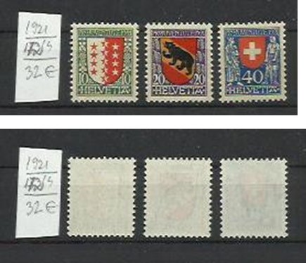 Elvetia MNH 1921 - MI 172/74 - Pro Juventute steme blazoane