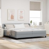 VidaXL Pat boxspring cu saltea Gri deschis 200 x 200 cm țesătură