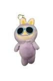Breloc figurină LaBubu cu ochelari de soare, pluș, moale și pufos, violet, 18 cm, Oem