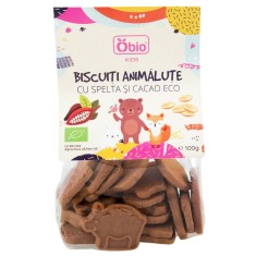 Biscuiti animalute cu spelta si cacao bio 100g Obio