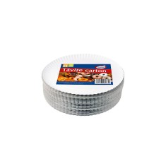Set 100 Tavite din Carton R1 Misavan, Diametru 23cm, Albe, Platouri Cofetarie, Platouri pentru Desert, Platouri pentru Deserturi, Platouri Albe, Plato foto
