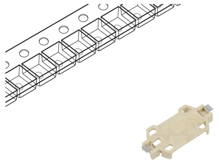 Soclu CR2430 SMD orizontal