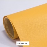 Rola din Piele Ecologica, Culoare Galben Pentru Reconditionare si Retapitare Canapea, Scaun, Interior Auto, Autoadeziv Puternic, Usor de Aplicat Dimen