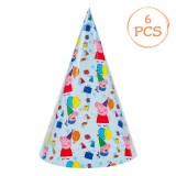 Set Coifuri Petrecere Peppa Pig, H&acirc;rtie, Multicolor, 16cm, 6 Bucăți, Oem