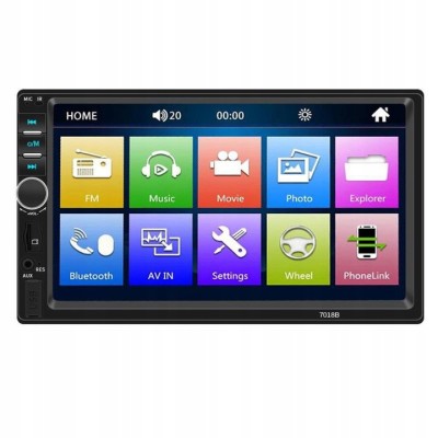 Player auto Farrot 7018B, 2DiN, negro, Radio FM, Navigatie , Camera de vizualizare spate, MirrorLink , Mp5, Ecran 7&amp;#039;&amp;#039;, Bluetooth, Touchscreen, Divix , foto