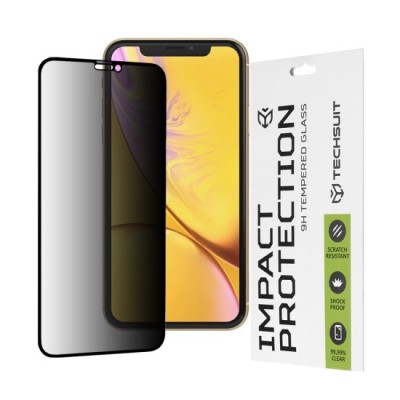 Folie pentru iPhone XR / 11 - Techsuit 111D Privacy Full&amp;nbsp;Glue - Black foto