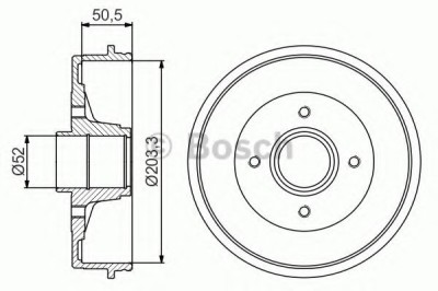 Tambur frana RENAULT SYMBOL II (LU1/2) (2008 - 2013) BOSCH 0 986 477 175 foto