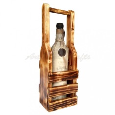 Suport din lemn, handmade, pentru o sticla de vin - cod aac0260