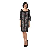 Rochie dama S25 negru/mov , marimea L