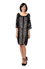 Rochie dama S25 negru/mov , marimea 3XL