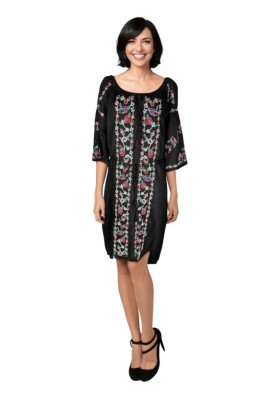 Rochie dama S25 negru/mov , marimea S foto
