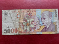 Bancnota 5.000 lei 1998,Romania foto