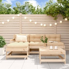 vidaXL Set mobilier relaxare de gradina 5 piese lemn masiv de pin foto