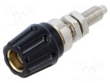 Conector banană 4mm soclu 63A 30VAC 60VDC negru nichelat HIRSCHMANN T&amp;M