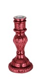 Sfesnic lumanare sticla rosie Glimmer 7.5x7.5x16.5