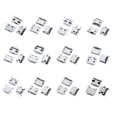 Set 60 Conectori Mama MicroUSB, 5 pini, 12 modele foto
