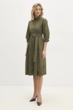 Answear Lab rochie din bumbac culoarea verde, mini, evazată