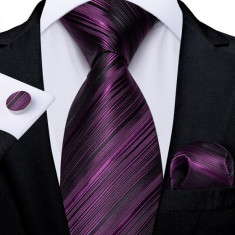 Set cravata + batista + butoni - matase - model 381 foto