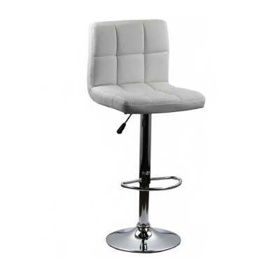 Scaun de bar cu spatar ABS 191, cadru cromat, piele ecologica, inaltime reglabila, suport picioare, 100 kg foto