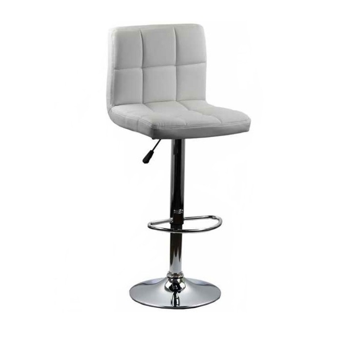 Scaun de bar cu spatar ABS 191, cadru cromat, piele ecologica, inaltime reglabila, suport picioare, 100 kg