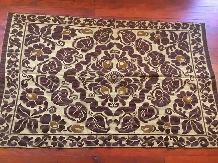 arta / traditie / rustic / design - Cuvertura , Macat , Scoarta , Patura taraneasca realizata manual la razboiul de tesut !