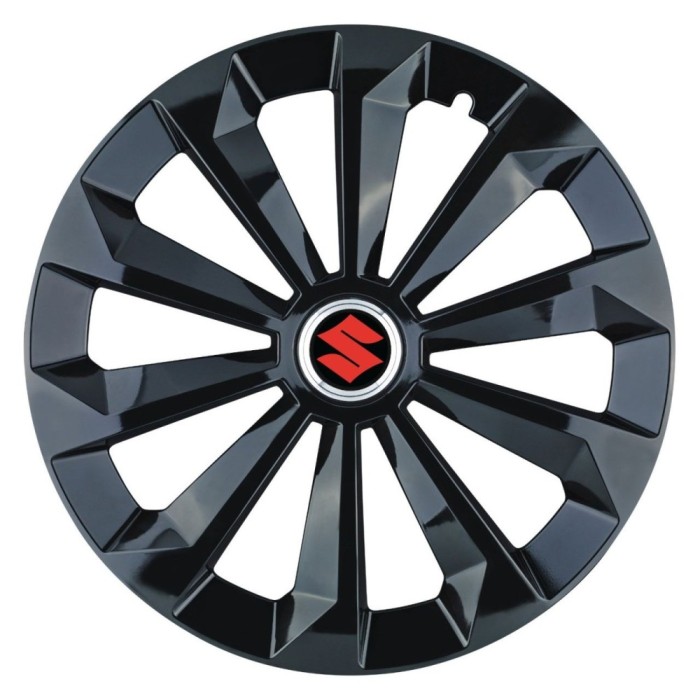 Set 4 Capace Roti 15 inchi (R15) Fame Negru, Compatibile Cu Suzuki
