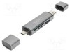 Cititor card memorie DIGITUS USB A, USB C, USB 3.1, argintiu PnP